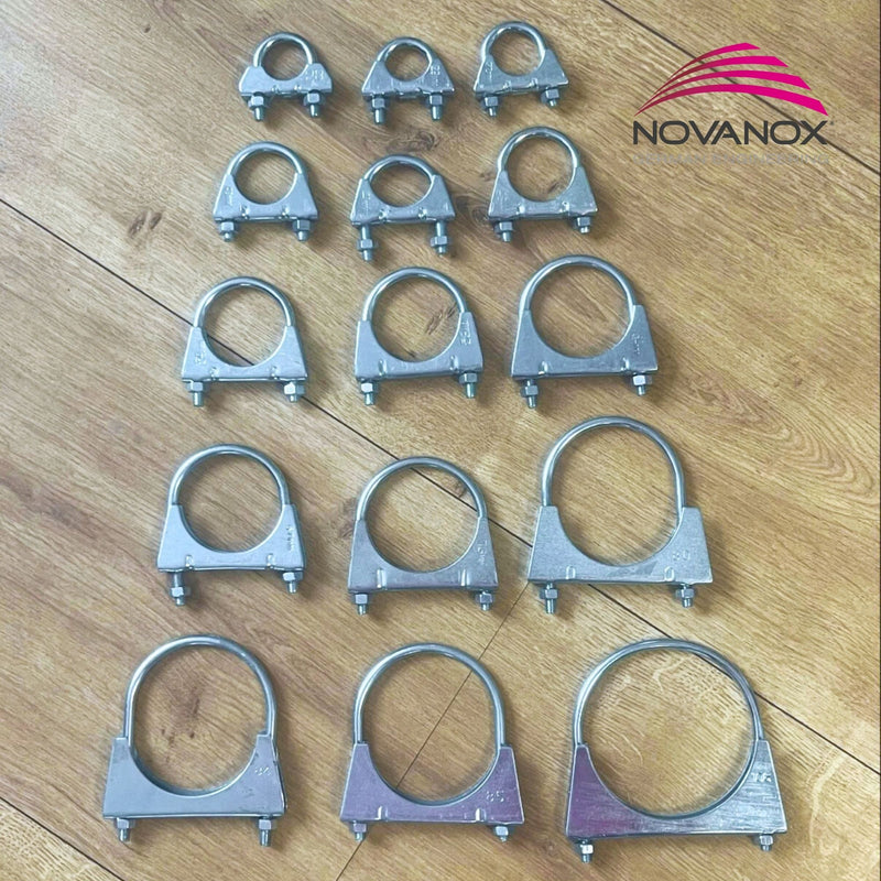 Chargez l'image dans la visionneuse de la galerie, NovaNox® Bügelschelle M8 Stahl verzinkt Rohrschelle Auspuffschelle Ü-Bügel U Bolt Camp