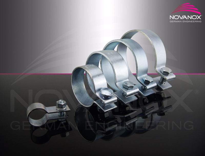 Laden Sie das Bild in Galerie -Viewer, Abgasrohrschelle nach DIN 71555 Ø 25-152,5 mm Stahl verzinkt Rohrschelle Auspuff