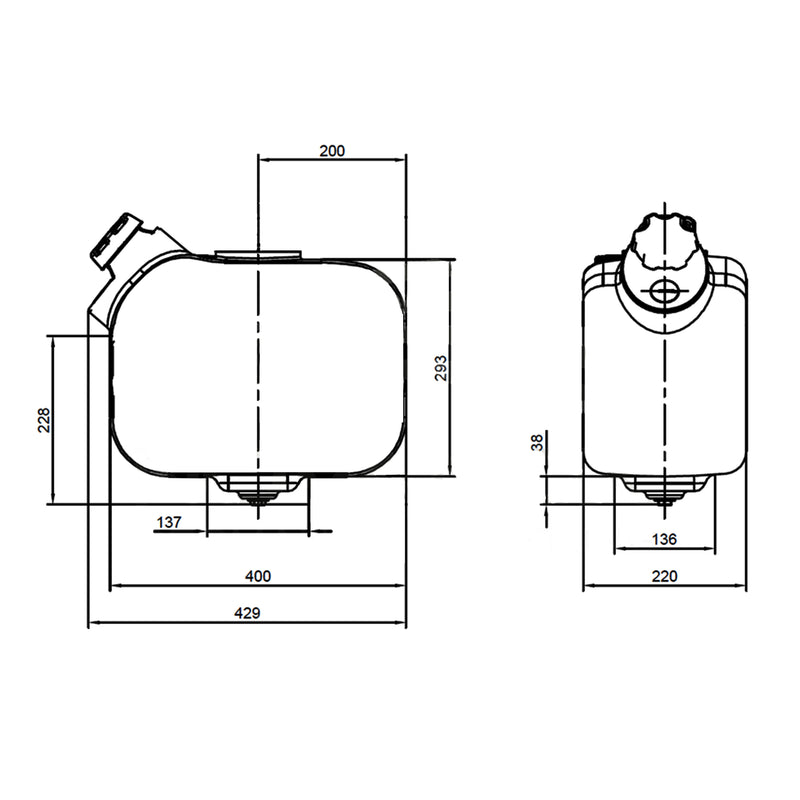Laden Sie das Bild in Galerie -Viewer, AdBlue Kanister technische Zeichnung