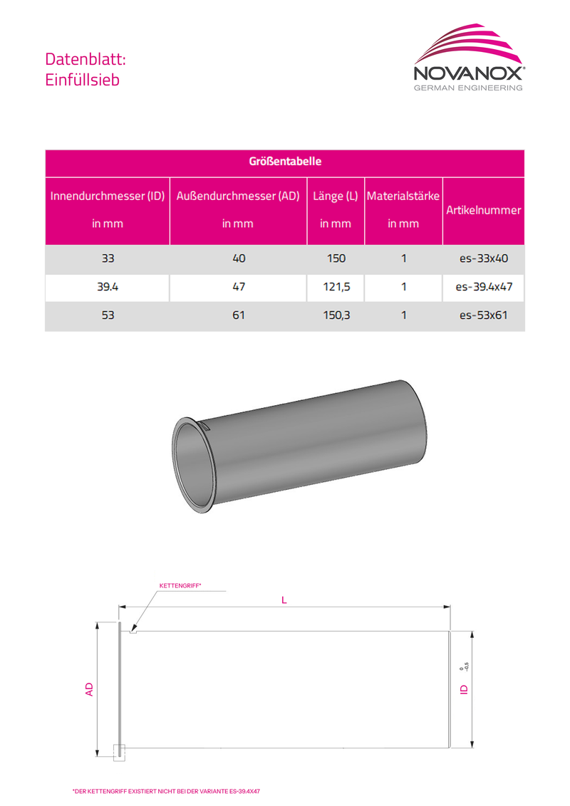 Load image into Gallery viewer, NovaNox® filler strainer filter strainer Ø 33-53 mm stainless steel tank strainer tank nozzle