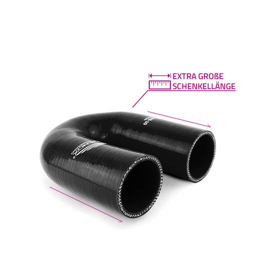 180° Silikonbogen ID 89 mit 40 mm Schenkellänge schwarz