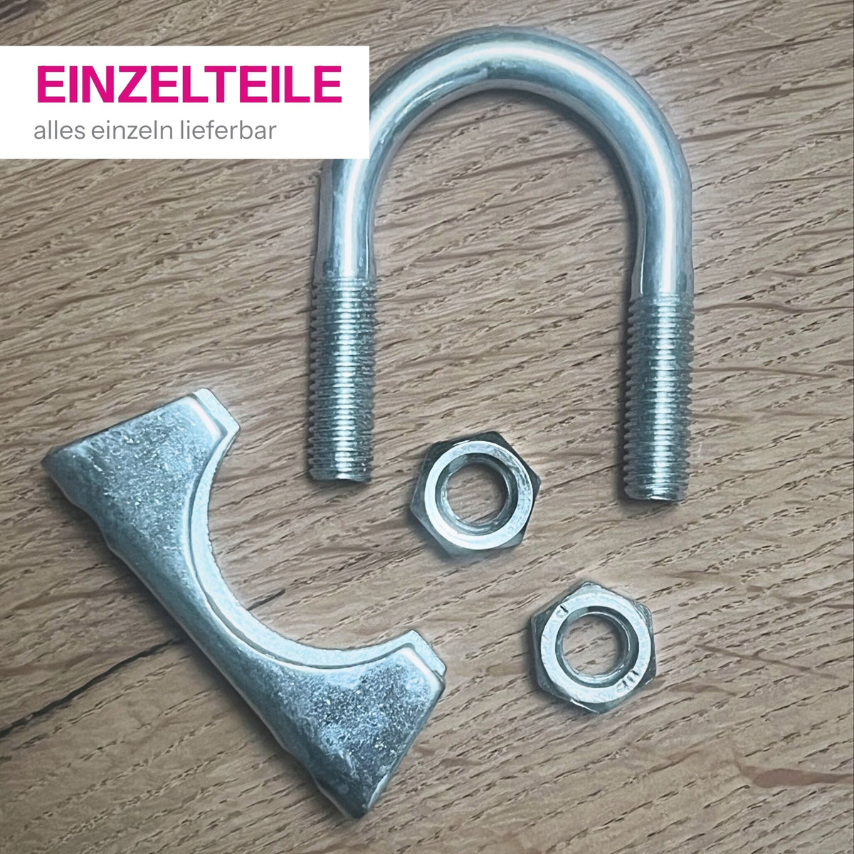 NovaNox® U-bolt clamp M8 steel galvanized pipe clamp exhaust clamp U-bolt U Bolt Clamp