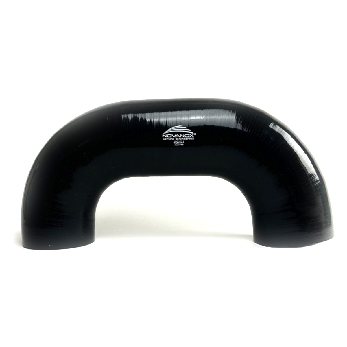 180° silicone elbow ID 102 with 50mm leg length and straight elbow black 