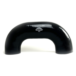 180° Silikonbogen ID 102 mit 50mm Schenkellänge und gestreckter Bogen schwarz