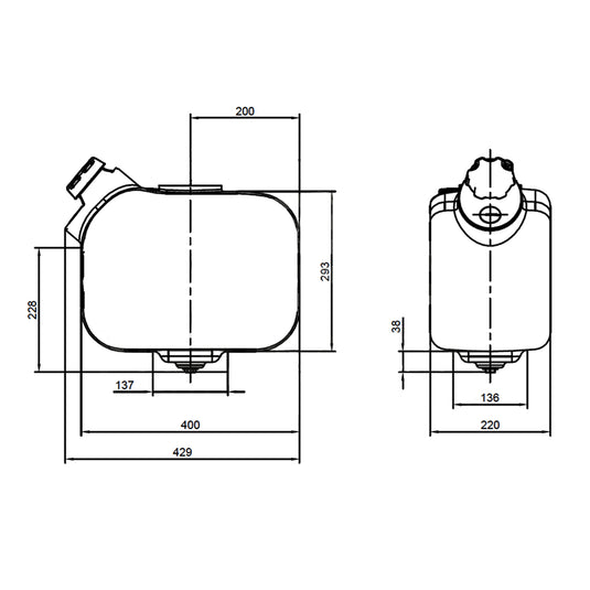 AdBlue Kanister technische Zeichnung