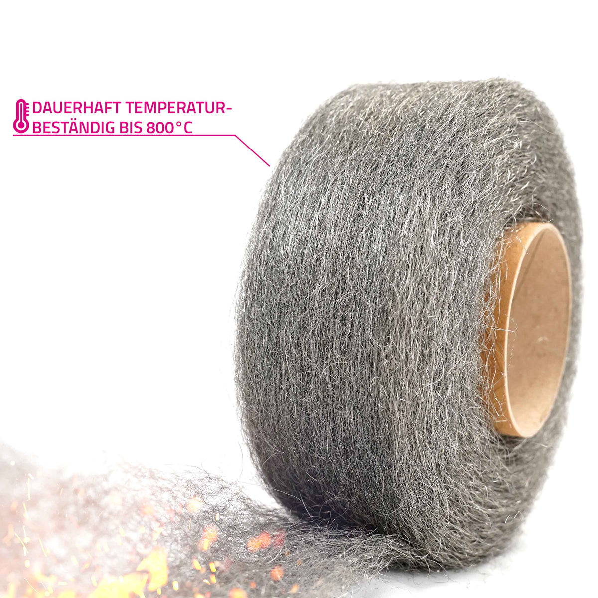 Edelstahlwolle temperaturbeständig bis 800°C