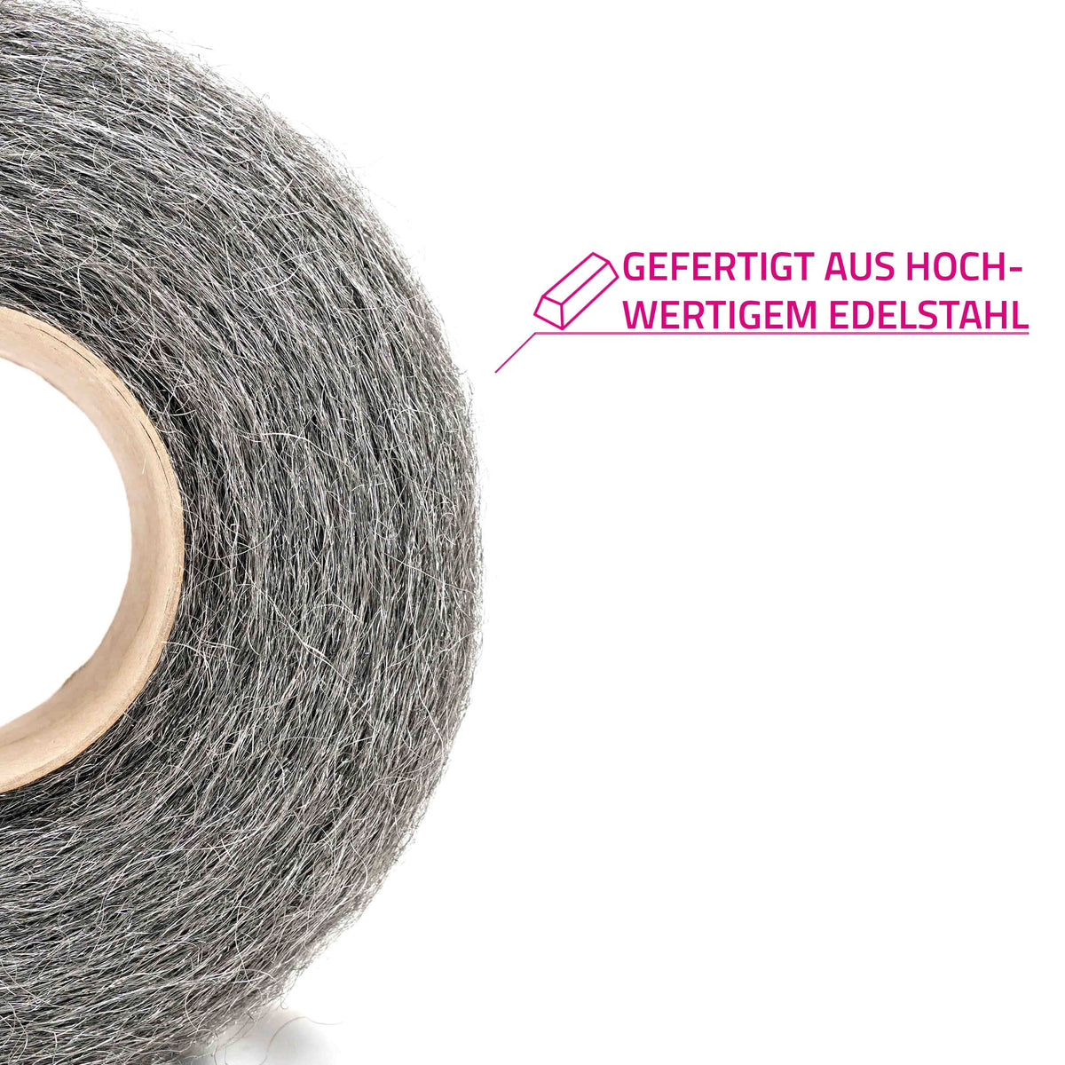 Edelstahlwolle gefertigt aus hochwertigem Edelstahl