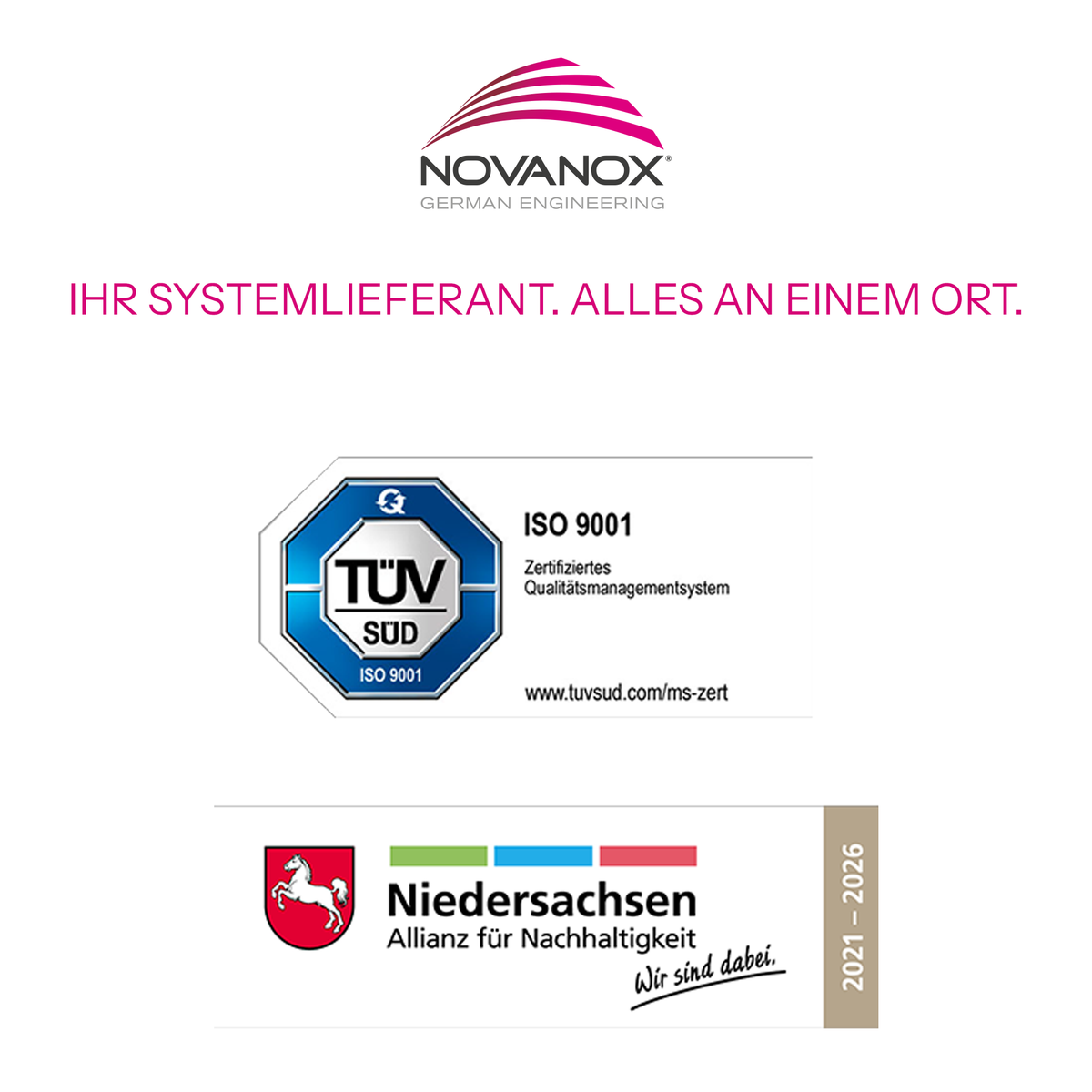NovaNox. IHR SYSTEMLIEFERANT.