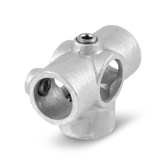 Kreuzrohrverbinder mit 1 Mitteldurchgang / 3 Abgängen 48,3