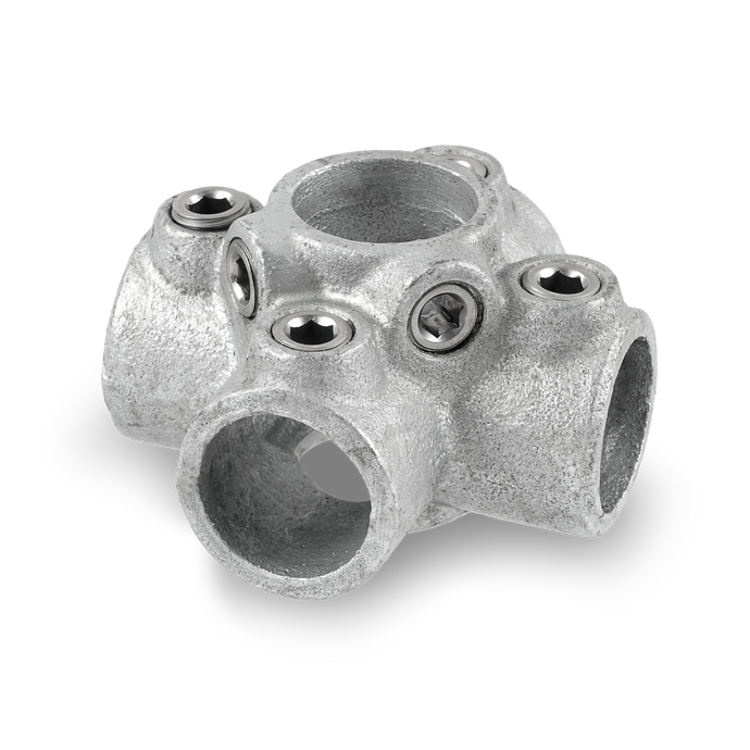 Kreuzverbinder mit 1 Durchgang / 4 Abgängen 26,9