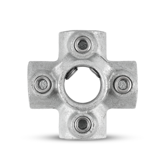 Kreuzverbinder mit 1 Durchgang / 4 Abgängen 33,7