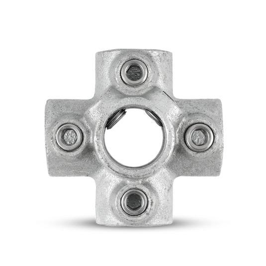 Kreuzverbinder mit 1 Durchgang / 4 Abgängen 26,9 - 48,3