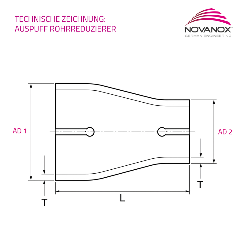 Chargez l'image dans la visionneuse de la galerie, Auspuff Reduzierstück technische Zeichnung
