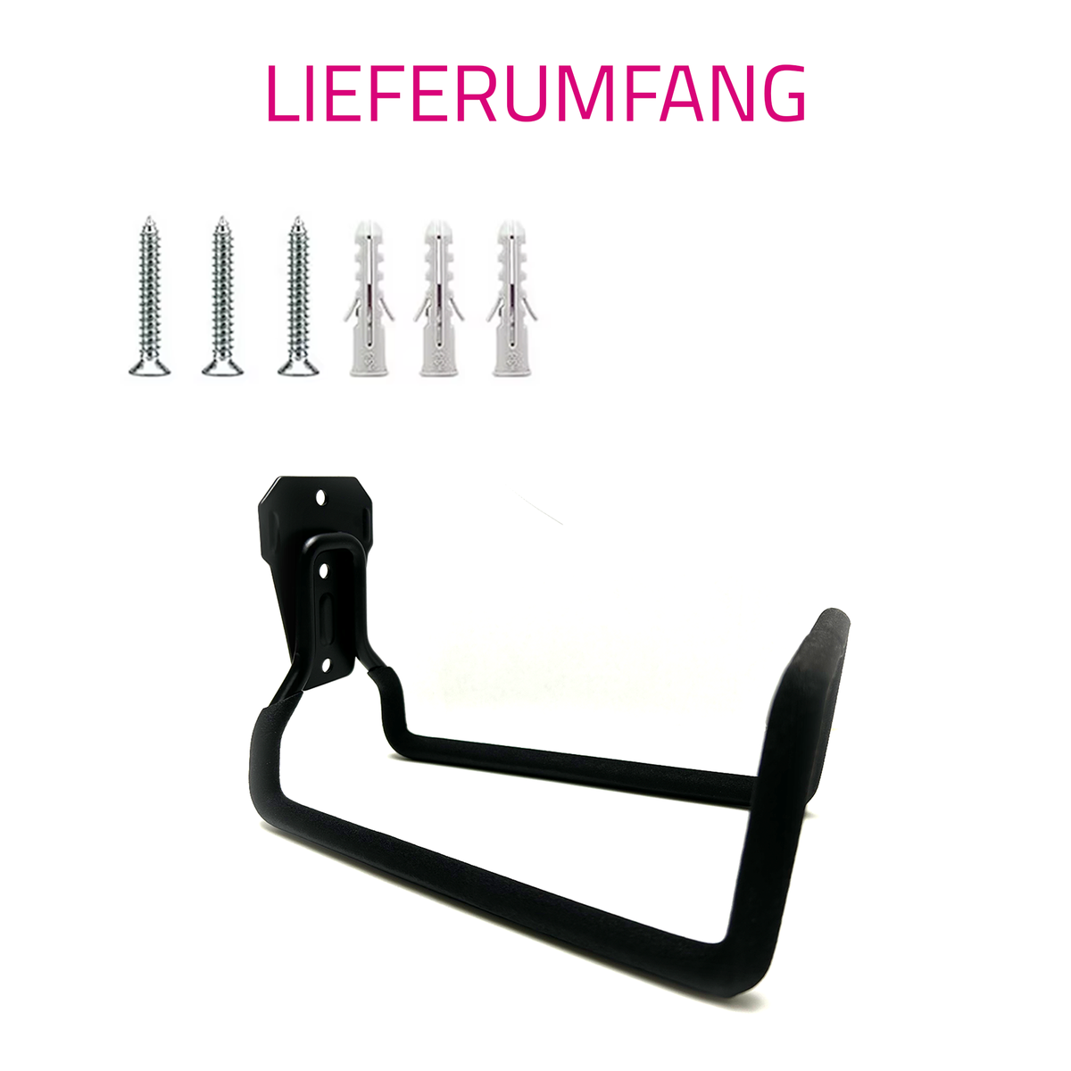 Schlauchhalterung schwarz Lieferumfang