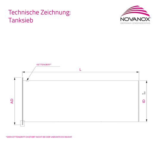 Tanksieb technische Zeichnung
