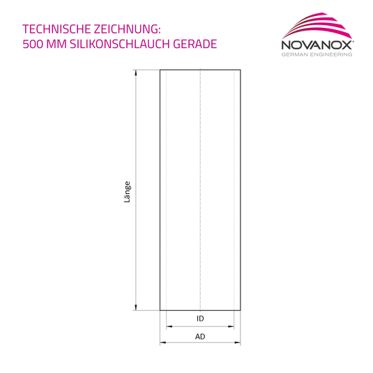 Technische Zeichnung 500 mm Silikonschlauch